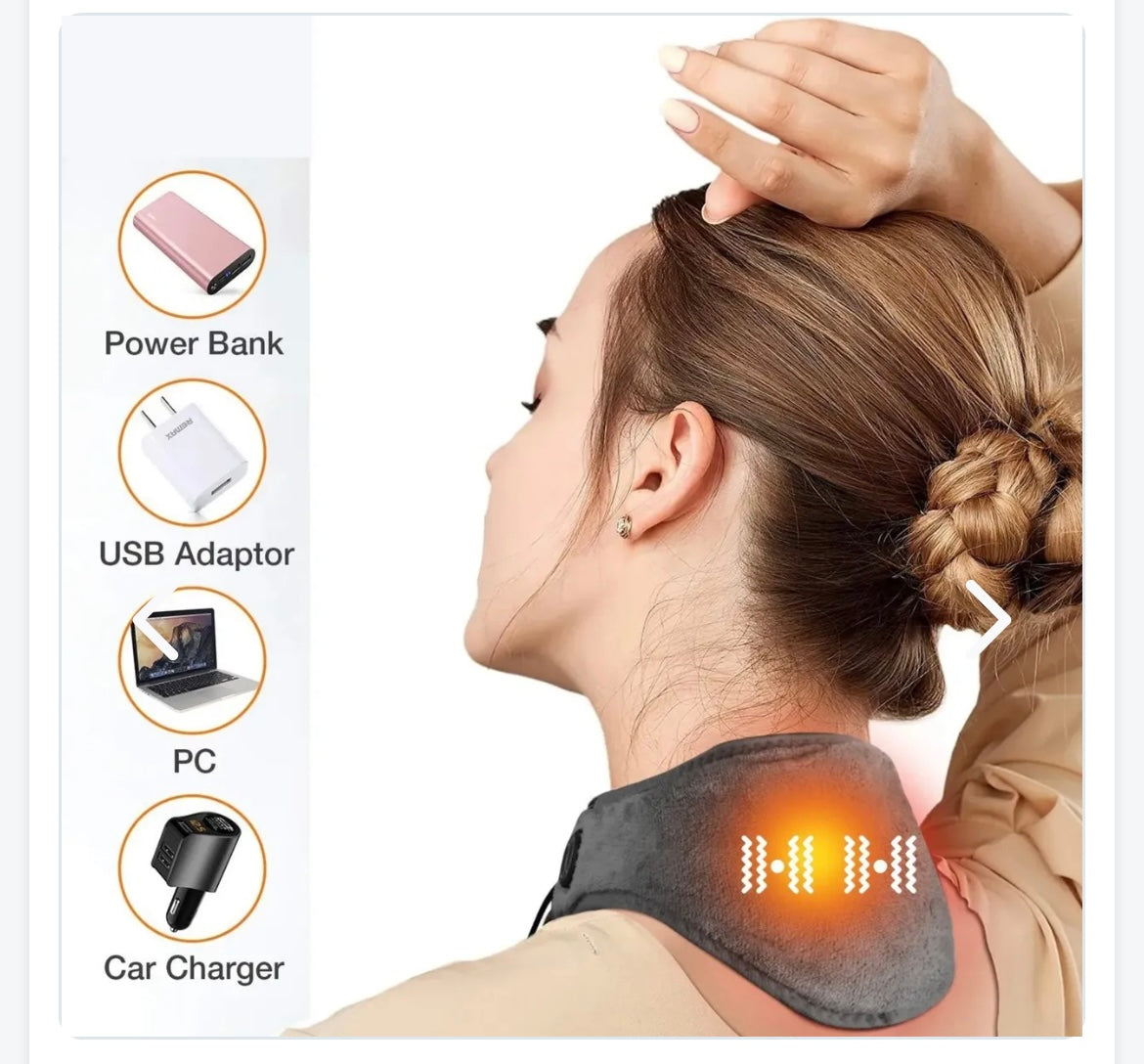Masajeador Térmico Cuello Vibración USB