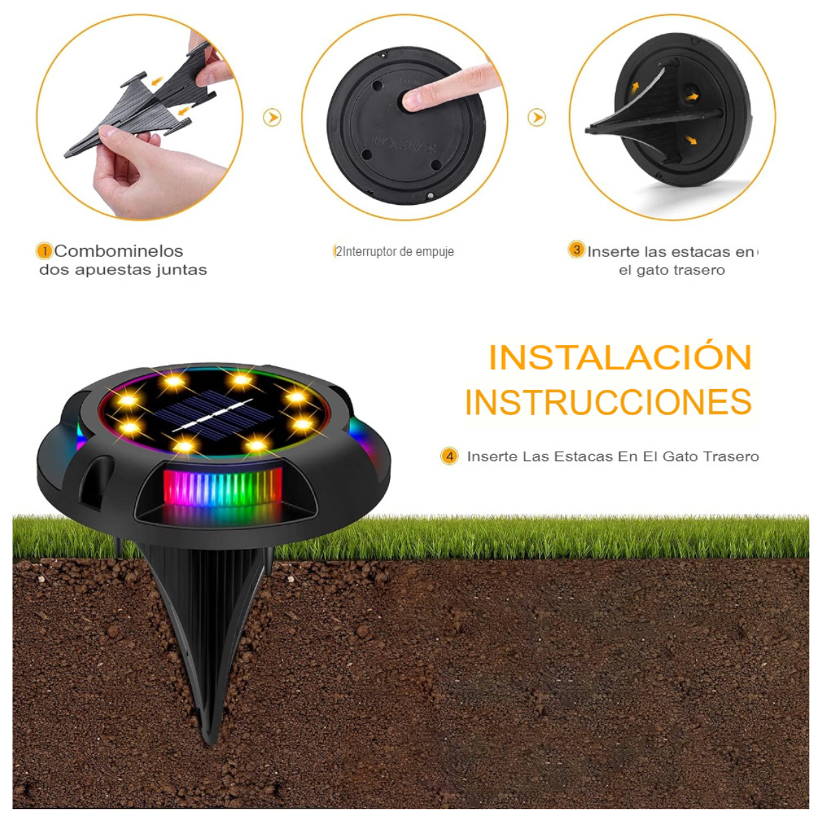 Paquete 4 Estacas Solares Jardineros