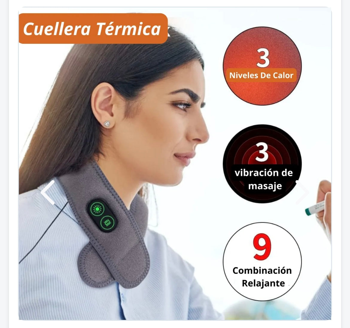 Masajeador Térmico Cuello Vibración USB